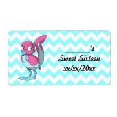 Berry Yoghurt/Ice Blue Reptilian Vogel Water Fles Etiket (Voorkant)