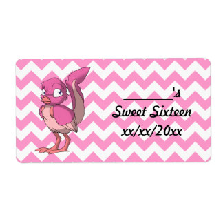 Berry Yoghurt Reptilian Vogel Wijn of Water Fles Etiket