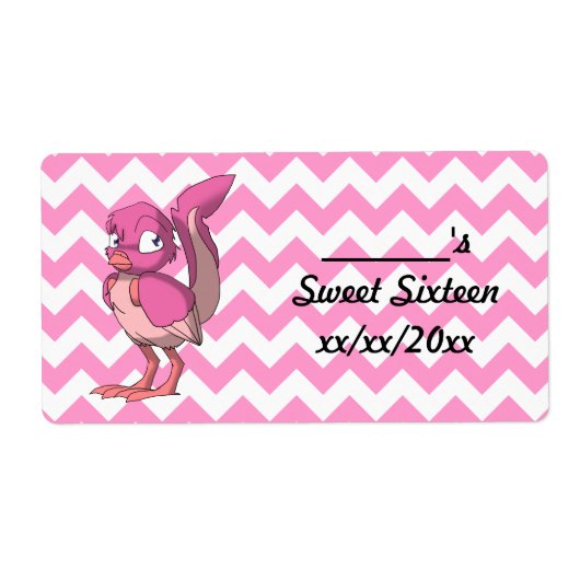 Berry Yoghurt Reptilian Vogel Wijn of Water Fles Etiket (Voorkant)