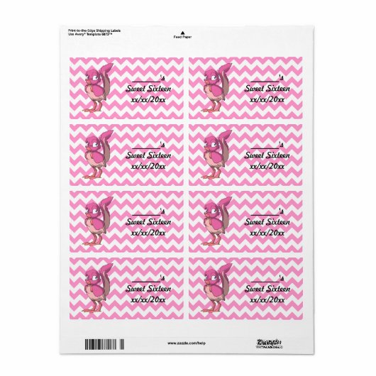 Berry Yoghurt Reptilian Vogel Wijn of Water Fles Etiket (Full Sheet)