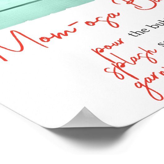 Berry Zoet Baby shower Moeder Osa Bar Poster (Hoek)