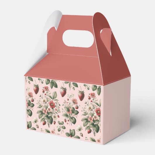 Berry Zoet Rood en Roze Aardbei Bedankdoosjes (Voorkant Zijde)