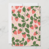 Berry Zoet Roze Aardbei Bloemen 2e Verjaardag Kaart (Achterkant)