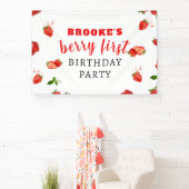 Berry Zoete Aardbei 1e Verjaardag Banner (Insitu)