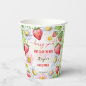 Berry zoete aardbei baby shower bedrukt papieren bekers (Achterkant)