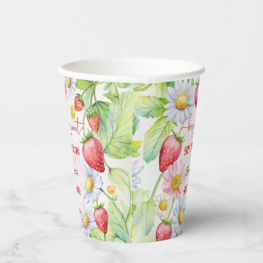 Berry zoete aardbei baby shower bedrukt papieren bekers (Rechts)