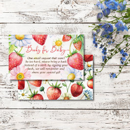 Berry zoete aardbei baby shower boek aanvraag informatiekaartje
