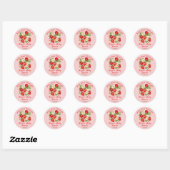 Berry zoete aardbei baby shower gunst ronde sticker (Vel)