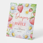 Berry zoete aardbei baby shower luier loterij reclamebord met voetstuk (Voorkant)