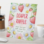 Berry zoete aardbei baby shower luier loterij reclamebord met voetstuk (Insitu)