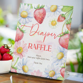 Berry zoete aardbei baby shower luier loterij reclamebord met voetstuk