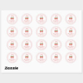 Berry Zoete aardbei verjaardag Pink Bow Gingham Ronde Sticker (Vel)