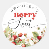 Berry zoete Aardbei verjaardag Ronde Sticker (Voorkant)