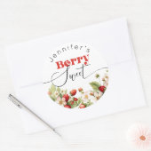 Berry zoete Aardbei verjaardag Ronde Sticker (Envelop)