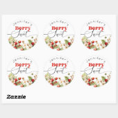 Berry zoete Aardbei verjaardag Ronde Sticker (Vel)