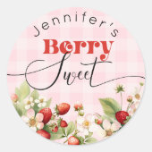 Berry zoete Aardbei verjaardag Ronde Sticker (Voorkant)