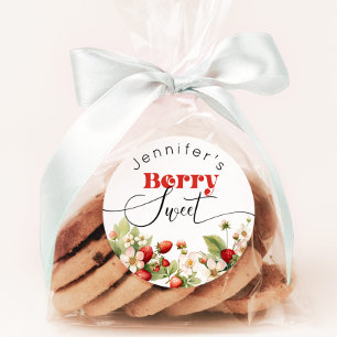 Berry zoete Aardbei verjaardag Ronde Sticker