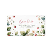Berry zoete aardbeien Adres Etiket (Voorkant)