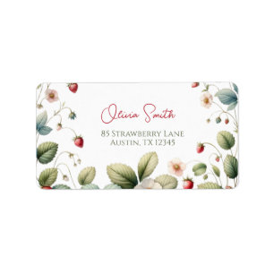 Berry zoete aardbeien Adres Etiket