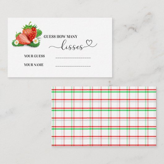 Berry zoete baby shower hoeveel kussen er zijn informatiekaartje (Voorkant / Achterkant)