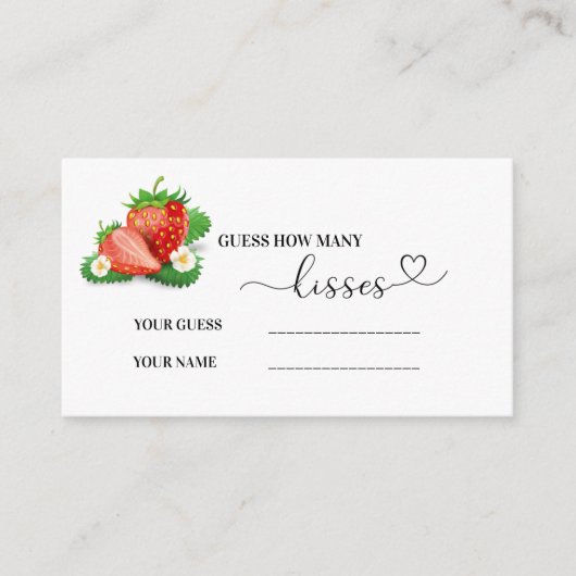 Berry zoete baby shower hoeveel kussen er zijn informatiekaartje (Voorkant)