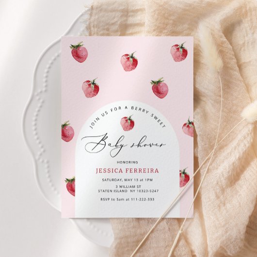 Berry zoete baby shower kaart