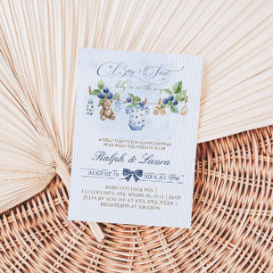 Berry Zoete Beer Waslijn Baby Shower  Kaart
