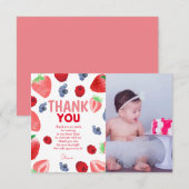 Berry zoete boho aardbei bedankkaart (Voorkant / Achterkant)