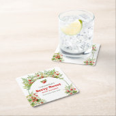 Berry Zoete Boho Arch Roze Wilde Aardbei Kartonnen Onderzetters (Insitu)