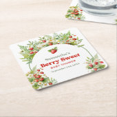 Berry Zoete Boho Arch Roze Wilde Aardbei Kartonnen Onderzetters (Schuin)