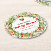 Berry Zoete Boho Arch Roze Wilde Aardbei Ronde Kartonnen Onderzetter (Gebogen)