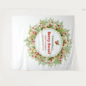 Berry Zoete Boho Arch Roze Wilde Aardbei Wandkleed (Voorkant (horizontaal))