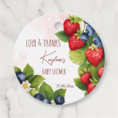 Berry zoete bosbes aardbei baby shower gunst bedankjes labels (Voorkant)