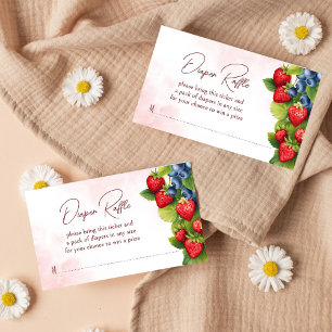 Berry zoete bosbessen aardbei luier loterij informatiekaartje