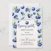 Berry zoete bosbessen baby shower kaart (Voorkant)