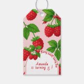Berry Zoete Frambozen Kinderverjaardagsfeestje - Cadeaulabel (Voorkant)