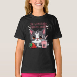Berry zoete kat met aardbei milkshake t-shirt