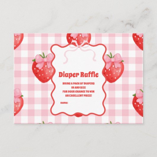 Berry Zoete Roze Diapper Raffle Informatiekaartje (Voorkant)