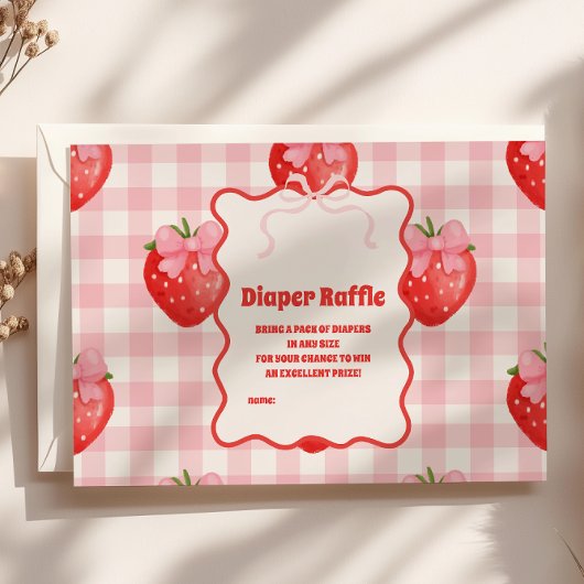 Berry Zoete Roze Diapper Raffle Informatiekaartje