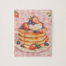 Berry Zoete Stapel: Aardbei & Bosbes Pannenkoek