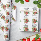 Berry Zoete verjaardag Aangepaste Aardbei Cadeaupapier
