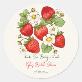 Berry zoete vruchten aardbei vrijgezellenfeest gun ronde sticker (Voorkant)