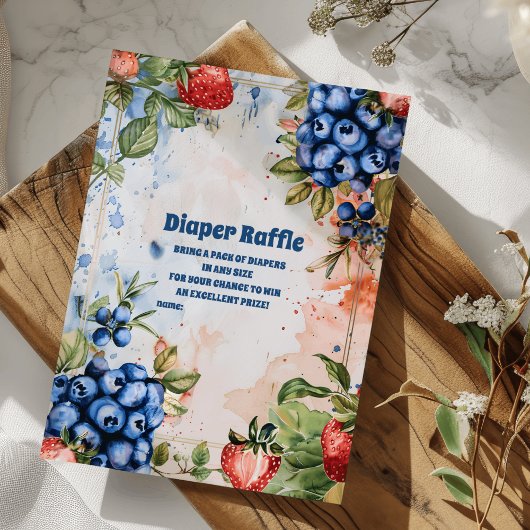Berry Zoete Wilde Bessen & Bloemen Luier Raffle Informatiekaartje