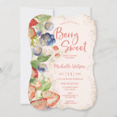 Berry Zoete Zomer Wilde Bessen & Bloemen Bruids Kaart (Voorkant)