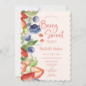 Berry Zoete Zomer Wilde Bessen & Bloemen Bruids Kaart (Voorkant)
