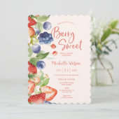 Berry Zoete Zomer Wilde Bessen & Bloemen Bruids Kaart (Staand voorkant)