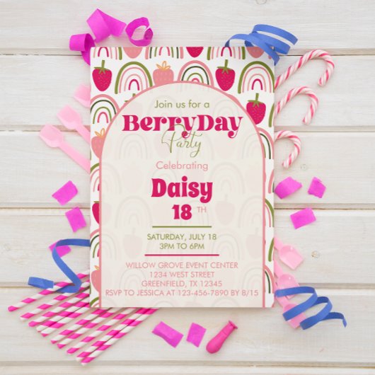 BerryDay Party - Uitnodiging voor verjaardag