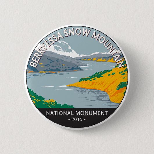 Berryessa Snow Mountain  Nationaal Monument Ronde Button 5,7 Cm (Voorkant)