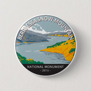 Berryessa Snow Mountain  Nationaal Monument Ronde Button 5,7 Cm