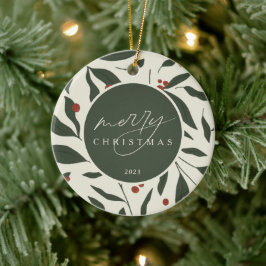Berryful Botanical Christmas Keramisch Ornament